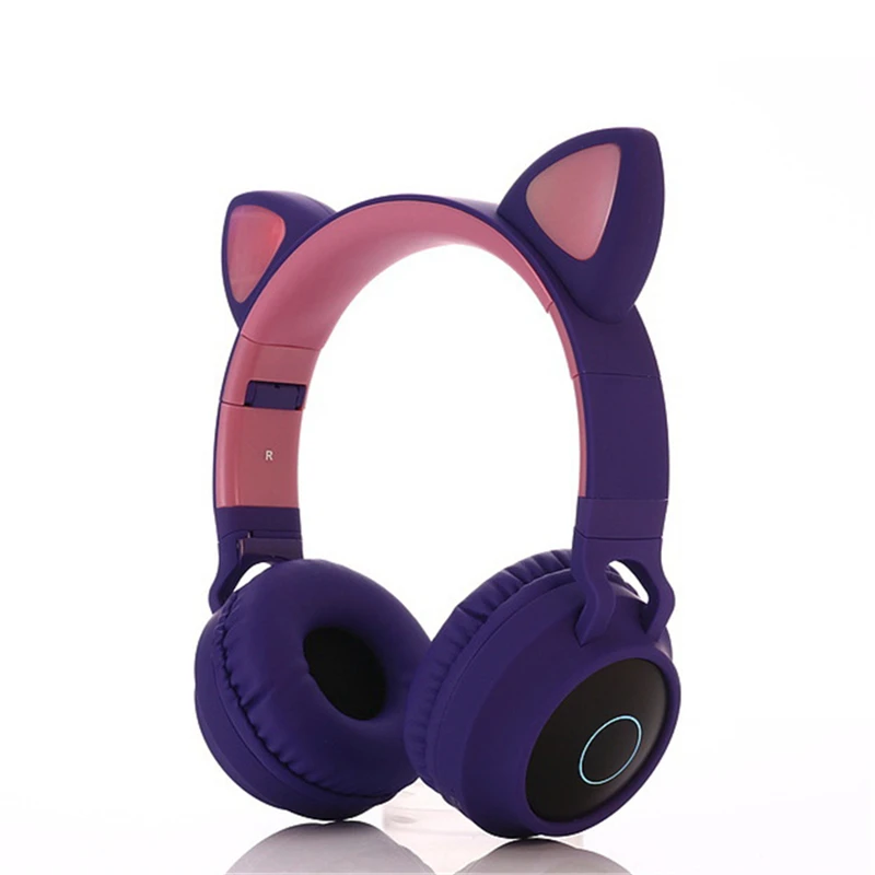 Светодиодный bluetooth наушники с кошачьими ушками 5 0 детские светящийся светильник