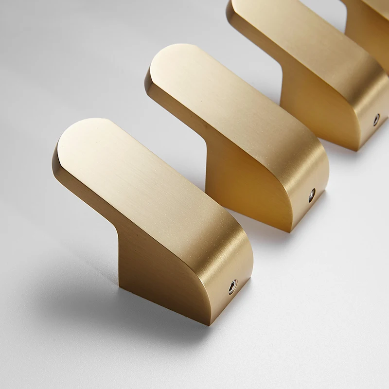 Золотистый односторонний крючок для кисти Твердый латунный пальто задней двери