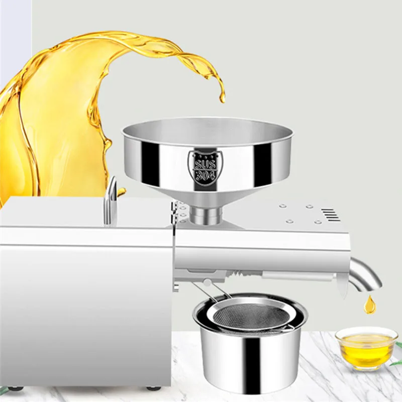 

Commercial Flaxseed Peanut Tahini Oil Press Extractor Stainless Steel Temperature Control Oil Press 610W Stainless Steel