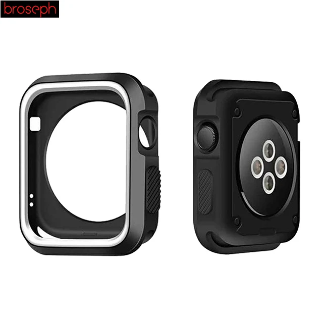 Black White Watch Protector Bumper for Apple watch 4 Case 40mm 44mm Silicone Watch Cases Cover for Iwatch Series 3 2 1 Strap 38mm 42mm - Цвет: Black White