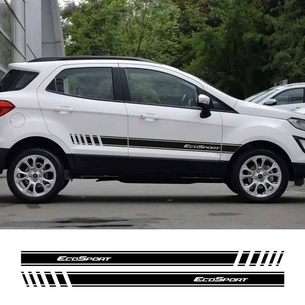 2 шт. двери автомобиля сбоку полосатые наклейки для Ford Ecosport Водонепроницаемый
