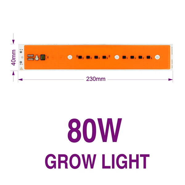 Grow Light 80W Светодиодный COB чип полный спектр холодный теплый белый светодиодный COB бисер 30 Вт 50 Вт 80 Вт AC220V Smart IC Fitolamp для DIY наружного прожектора роста - Испускаемый цвет: Grow Light 80W