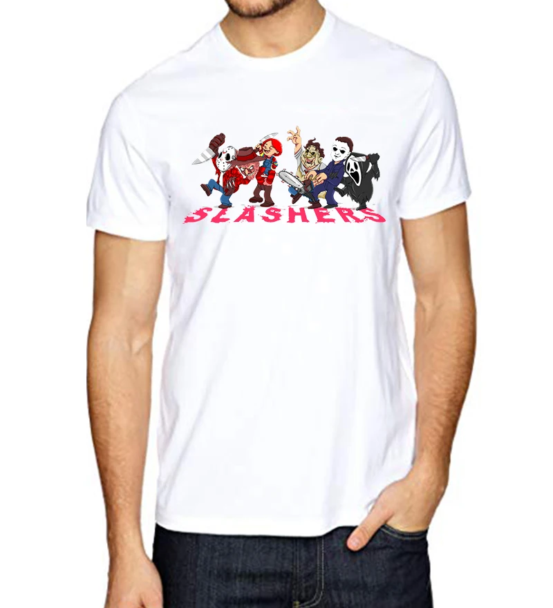 Мужская футболка Топы Фредди кошмар на Элм стрит Джейсон Карбонара резня