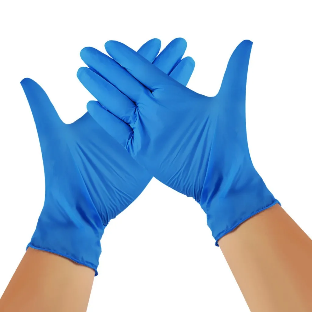 

60#100 Pcs Disposable Nitrile Gloves Work Glove Food Prep Cooking Gloves Kitchen Food Waterproof Service Cleaning Gloves Blue