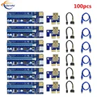 Быстрая доставка 100 шт. COVYIV PCIEPCI-E Райзер 009S карта PCI E X16 PCI Express 009 6Pin для SATA 1X 16X USB3.0 удлинитель светодиодный Майнинг