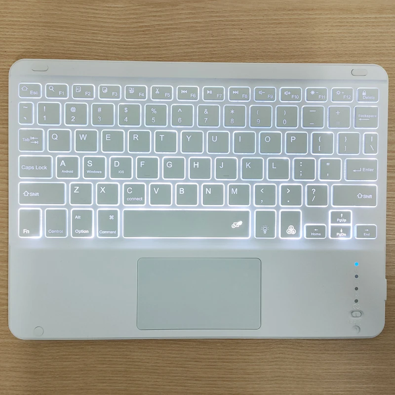 Беспроводная Bluetooth клавиатура со светодиодный Ной подсветкой сенсорная панель