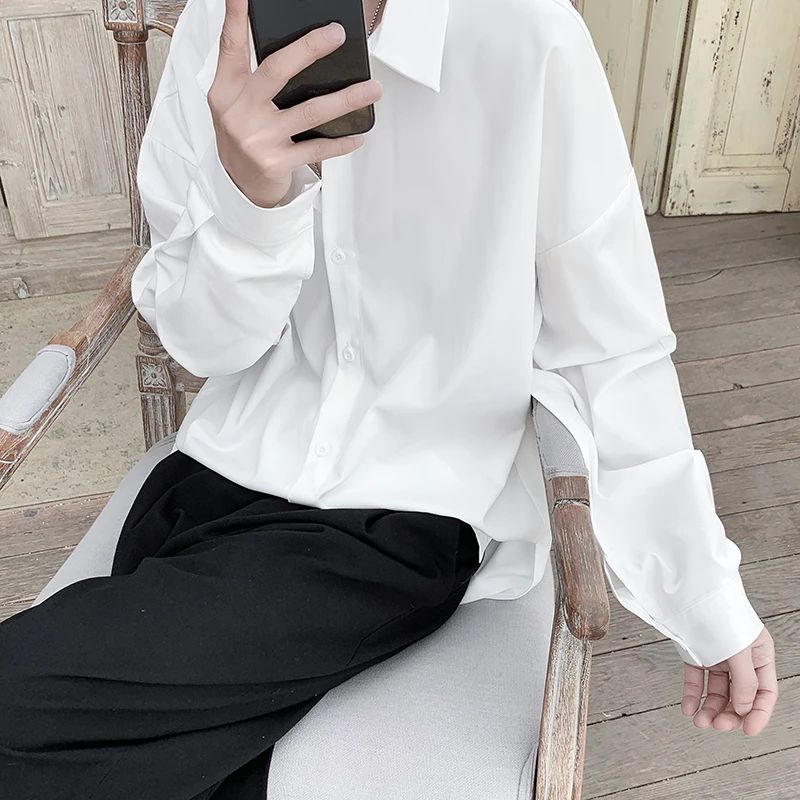 

Korean Style Shirts Autumn Casual Loose Harajuku Slim Fit Button Up Streetwear Shirt Camisa Masculina Men's Clothing DB60SH