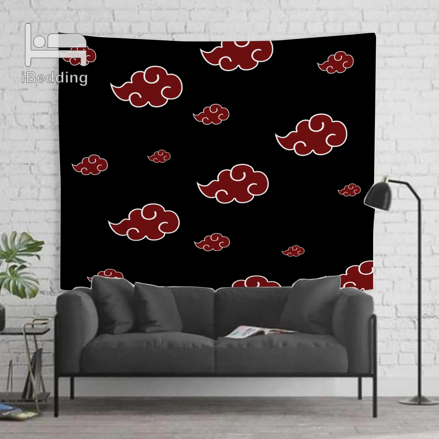 Настенный гобелен с рисунком из мультфильма нартос красными облаками подвесные