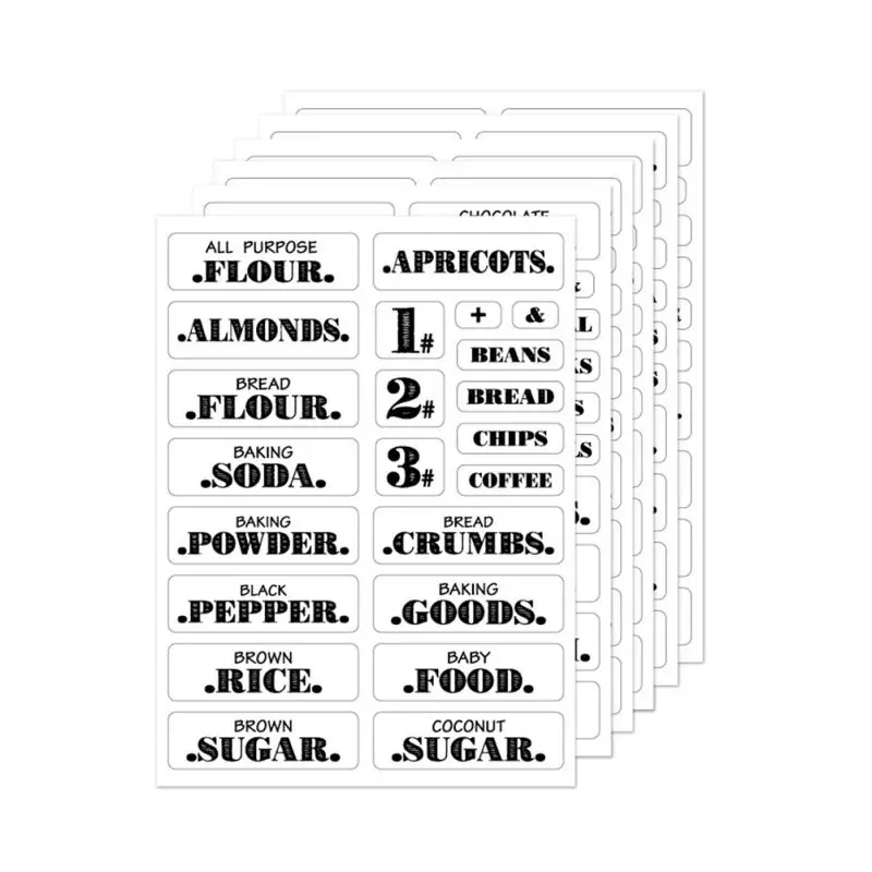 

New 6 Sheets Waterproof Food Labels Adhesive Food Labels Food Storage Freezer Sticker Paper For Food Date Safe Kitchen Supplies