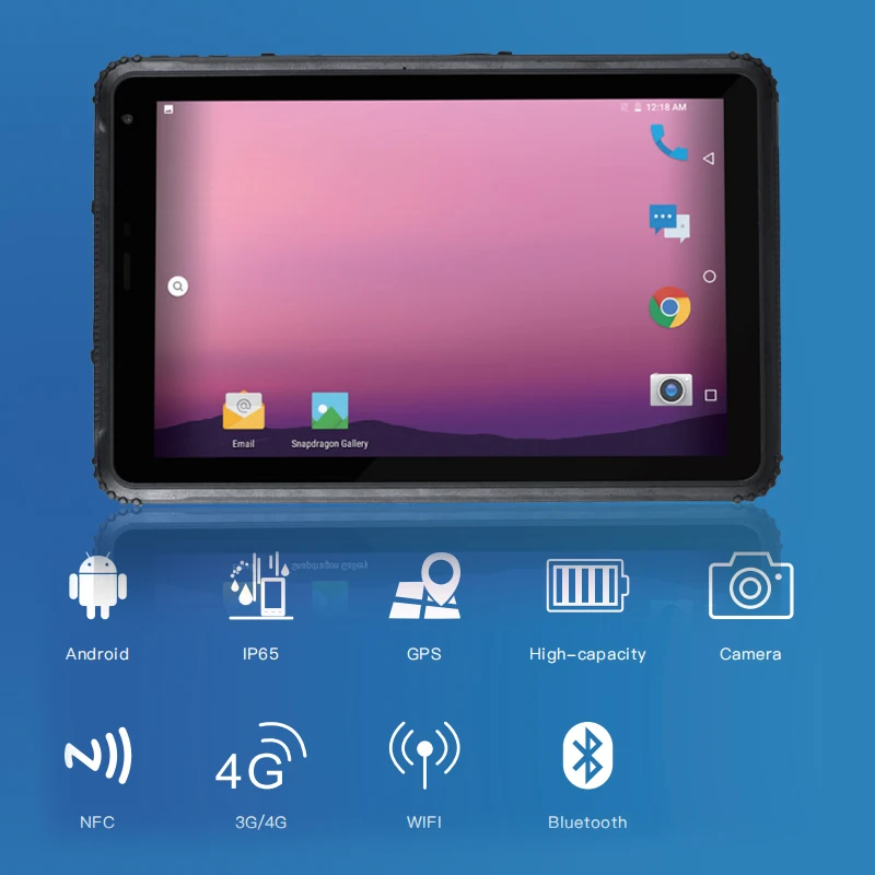 

10,1 дюймовый водонепроницаемый Прочный Android 9,0 4 Гб 64 Гб мобильный терминал данных промышленный планшетный ПК с Wi-Fi Bluetooth 4G связь