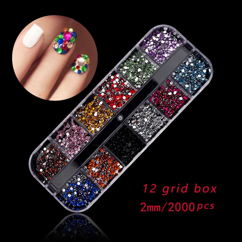 Стразы для самостоятельной фиксации стеклянные драгоценные камни 2 мм кристаллы