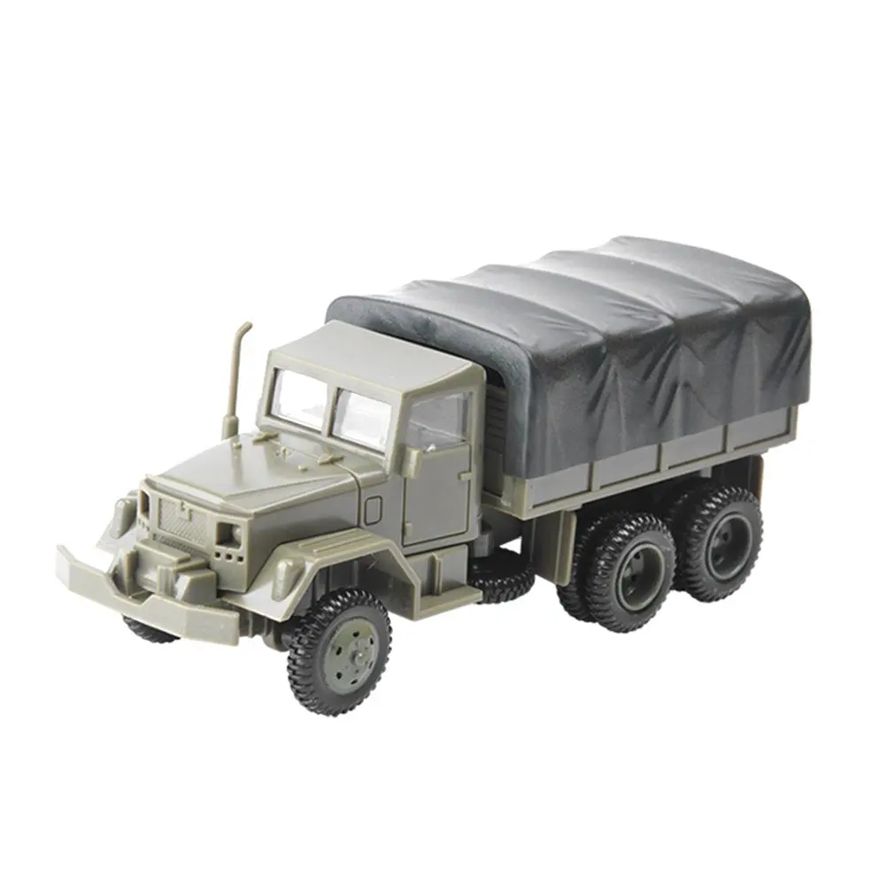 1:72 M35 Cami&oacute;n Militar 4D veh&iacute;culo blindado de ruedas montaje libre de goma modelo de juguete militar regalos para coche-0
