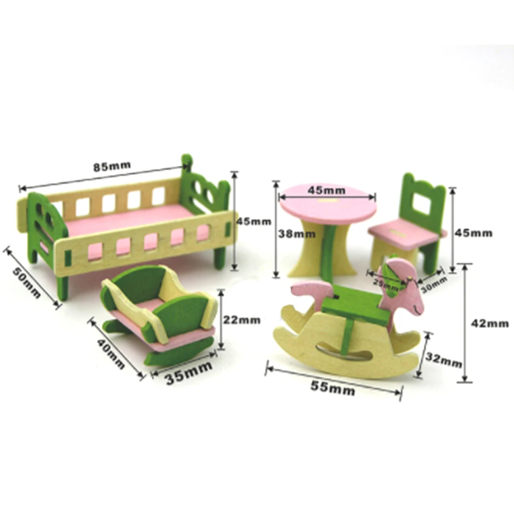 Деревянная кукла имитация мини мебели набор игрушек детская игра дом
