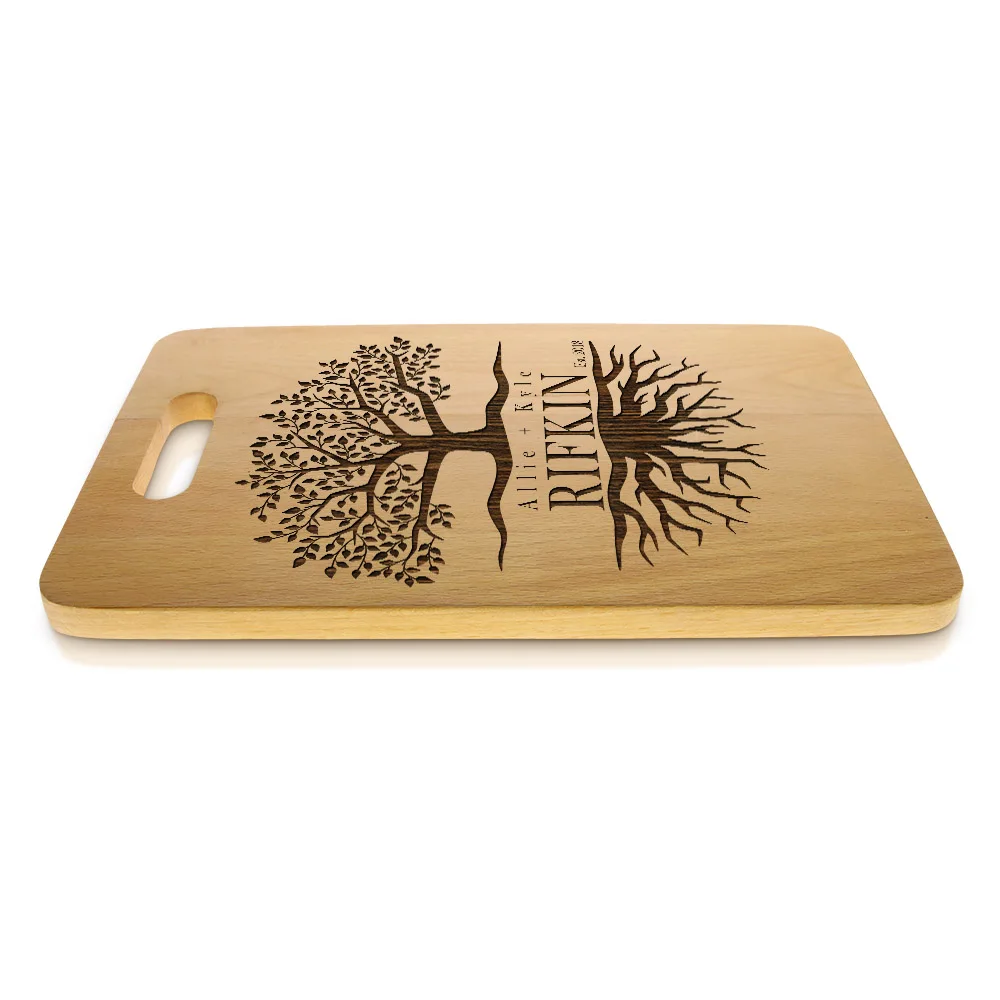 Дерево жизни Персонализированная разделочная доска лазерная гравировка Мясник