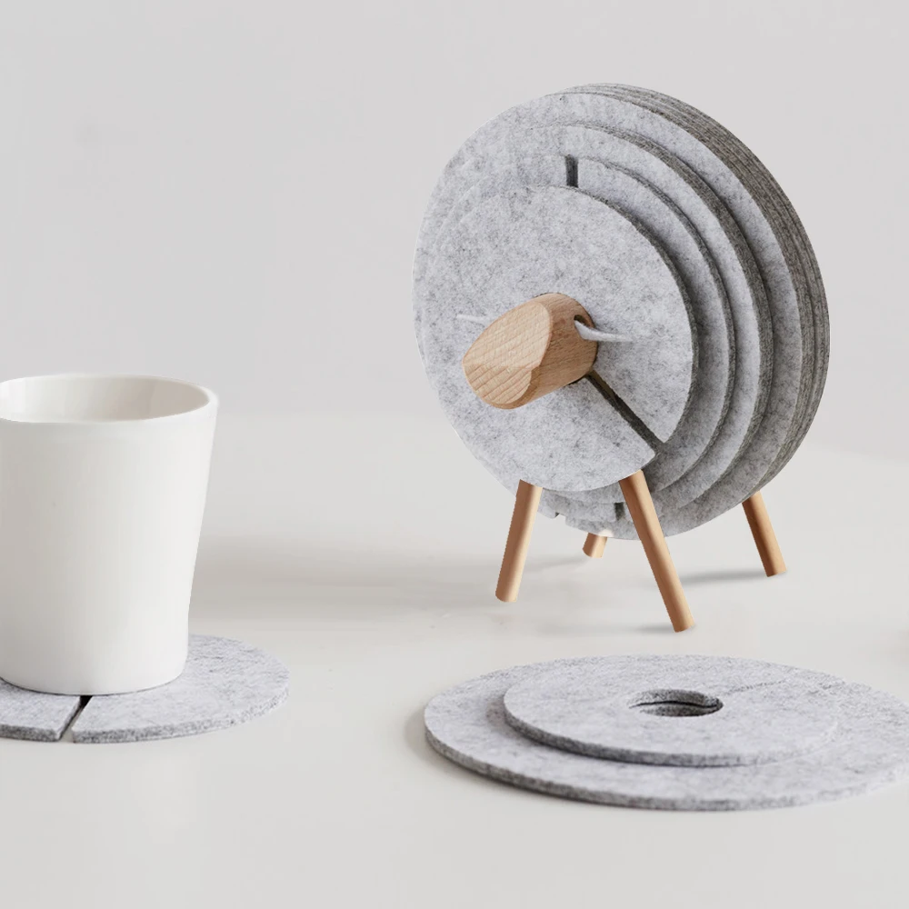 1 шт. DIY термоизолированные войлочные кружки коврики в форме овечки