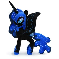 30cm high good quality black blue nightmare moon horse unicorn stuffed pp cotton soft plush doll toy