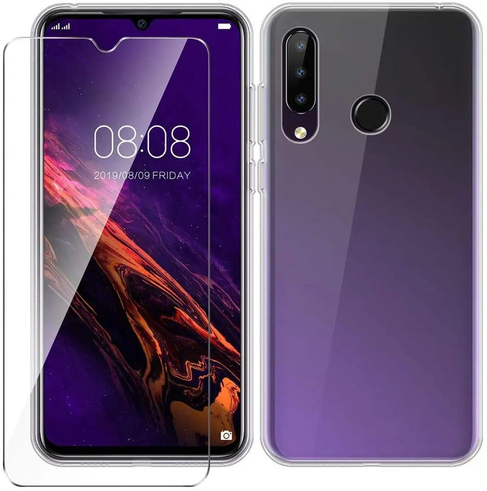 Закаленное стекло 2 в 1 для Doogee N20 прозрачный чехол силиконовый ударопрочный из