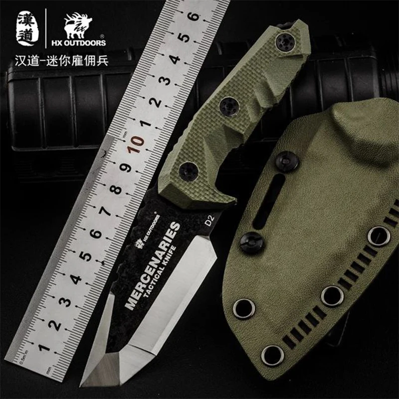 

Mini Mercenary high Hardness D2 stainless steel Camping Straight Knife G10 handle outdoor hunting tool tactical survival knife