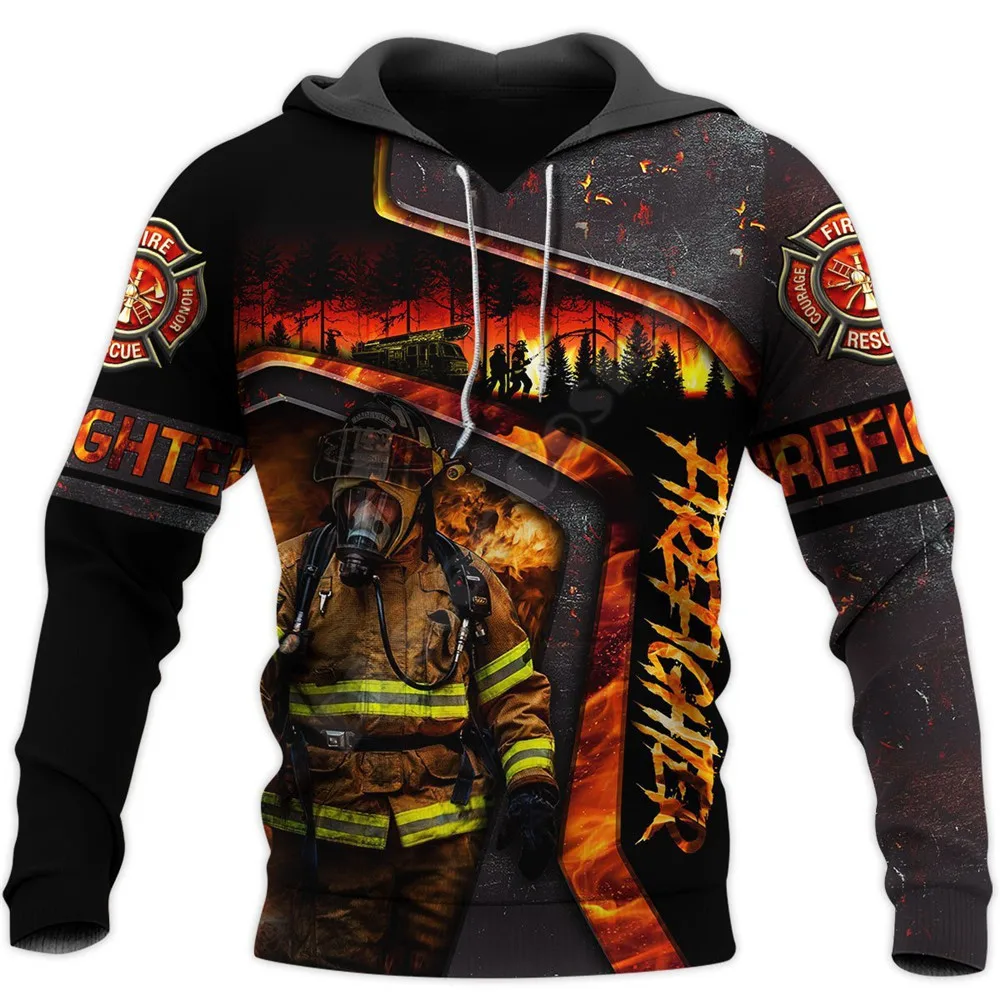 

Limited Edition Brave Firefighter 3D All Over Printed Hoodies zipper hoodie women For men Halloween Pullover streetwear