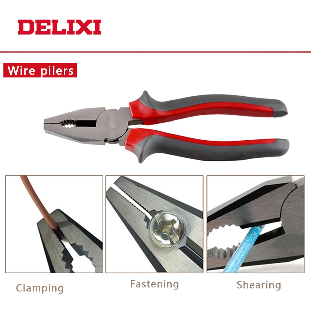 Комбинированные плоскогубцы для проводов DELIXI 6 "/8" многофункциональные резки