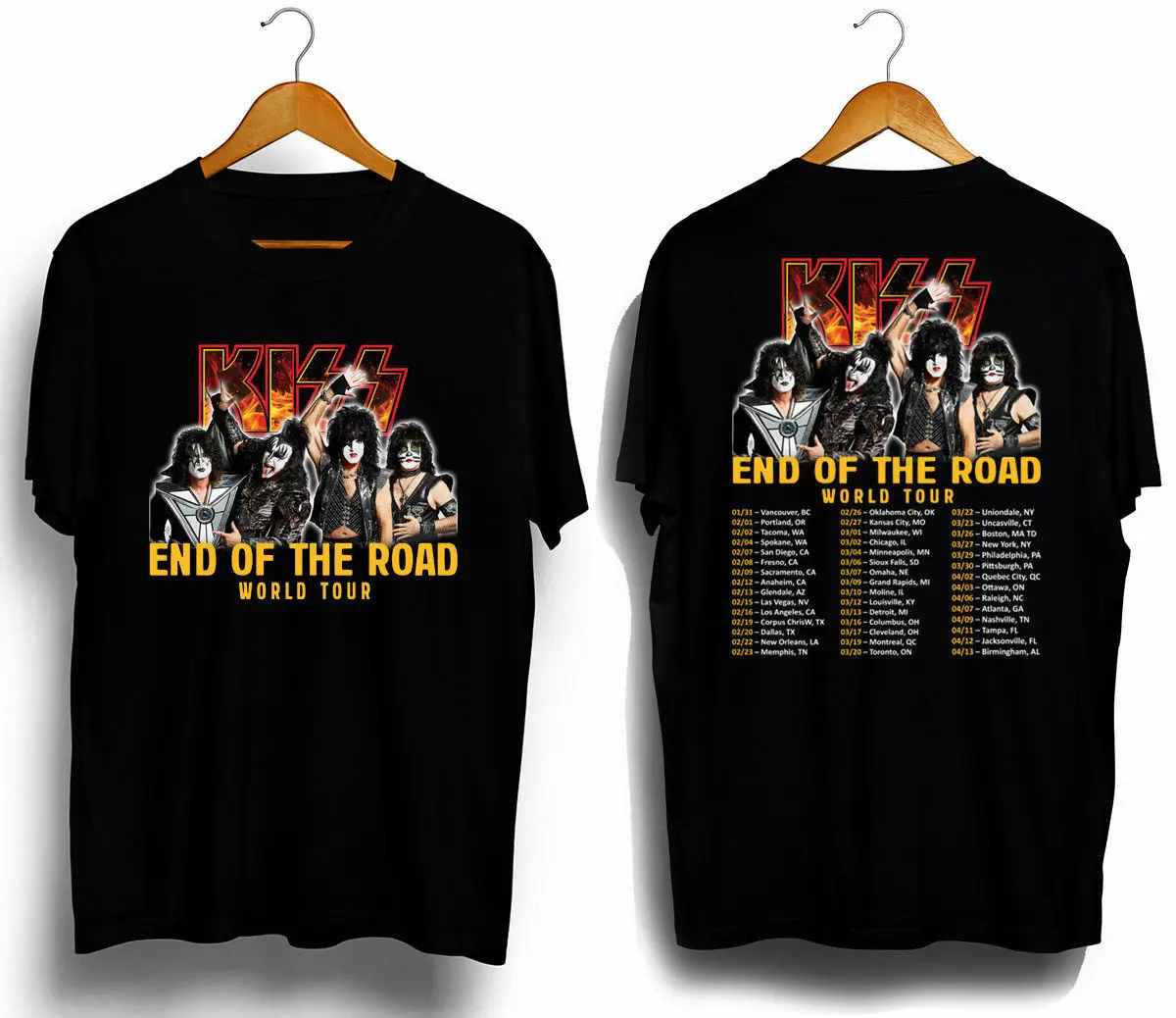 Новая популярная мужская футболка с надписью Kiss Band End of The Road Tour 2019 размер 100%