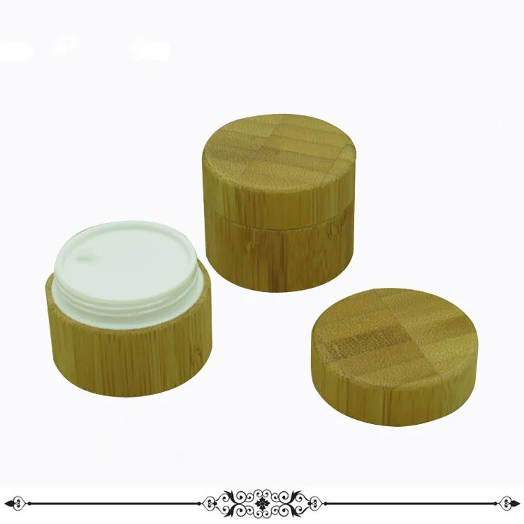 

30pcs 15g Natural Bamboo Facial Cream Jar with PP inner bottle 10ml Cosmetic Small Facial Mask Pot Refillable Container