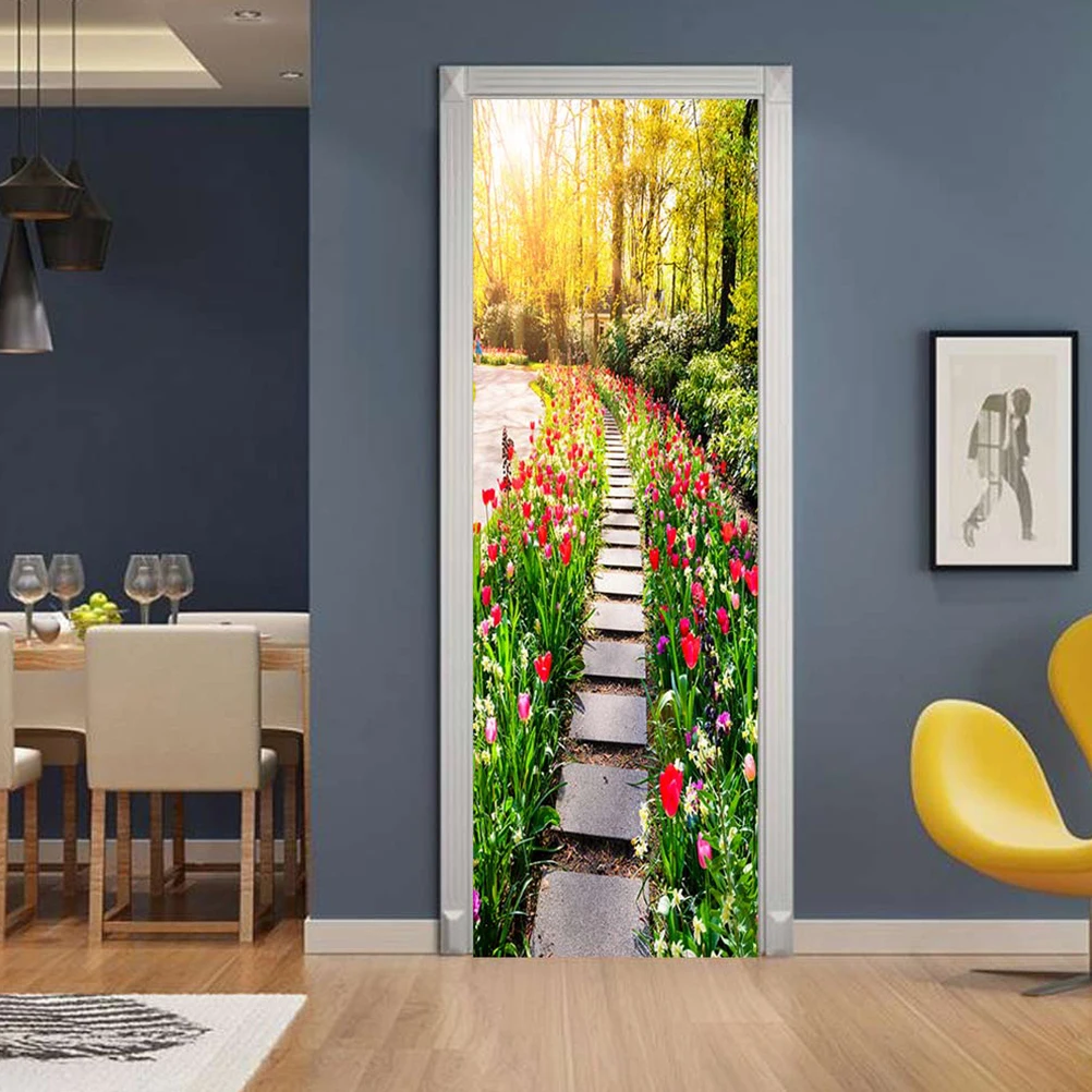3D наклейка на дверь самоклеющиеся наклейки стену пейзаж живопись Переводные