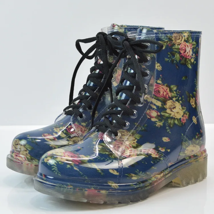 Женские ботинки для девочек зимние Прозрачные карамельных цветов