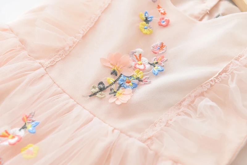 LOVE DD&ampMM Girls Dresses 2022 Summer New Children's Wear Simple Princess Embroidery Mesh Sleeveless Sweet Dress | Детская одежда
