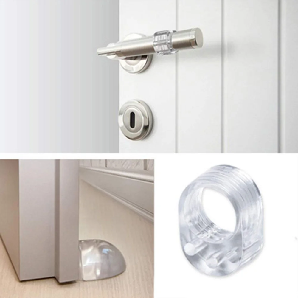 

4pcs Door Stopper Transparent Silicone Door Handle Pad Anti-Collision Buffer Wall Protection Doorknob Bumper Furniture Protector
