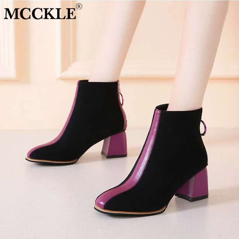 Женские ботильоны с острым носком на высоком каблуке осенние короткие ботинки