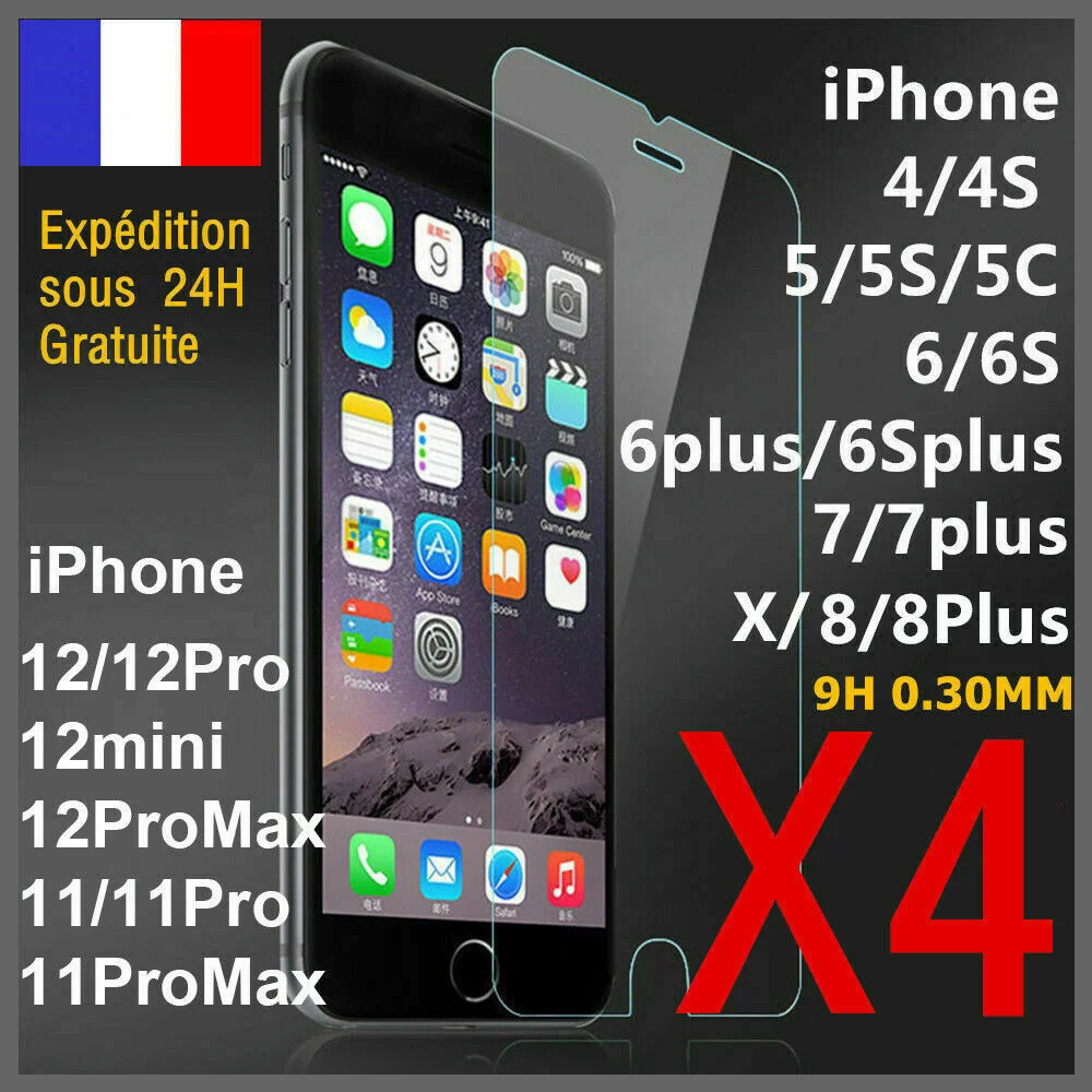 

VERRE TREMPE FOR IPHONE VITRE PROTECTION ECRAN 11 12 PRO MAX SE 6 7 8 PLUS X XS XR