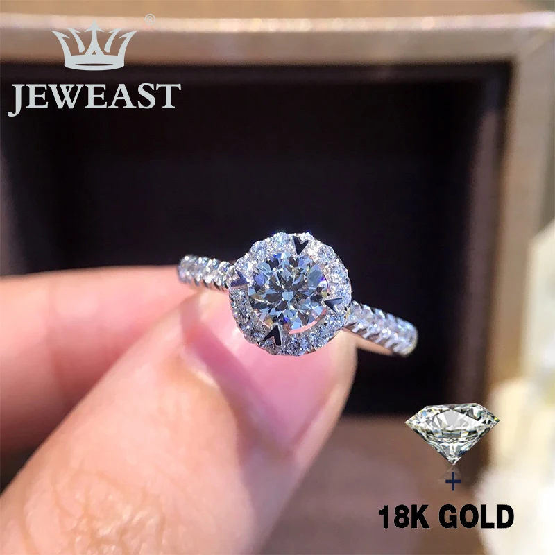 

Natural Diamond 18K Gold Pure Gold Ring Beautiful Gemstone Ring Good Upscale Trendy Classic Party Fine Jewelry Hot Sell New 2020