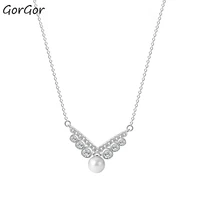 gorgor necklace women 925 sterling pattern v letter mosaic zirconia with fritillary pendant luxury engagement jewelry a2160