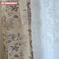 modern curtains for living dining room bedrooms pastoral chinese style curtains polyester cotton printing curtains french window