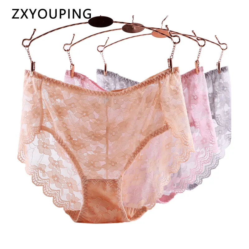 Сексуальные кружевные прозрачные трусики женское нижнее белье большого размера