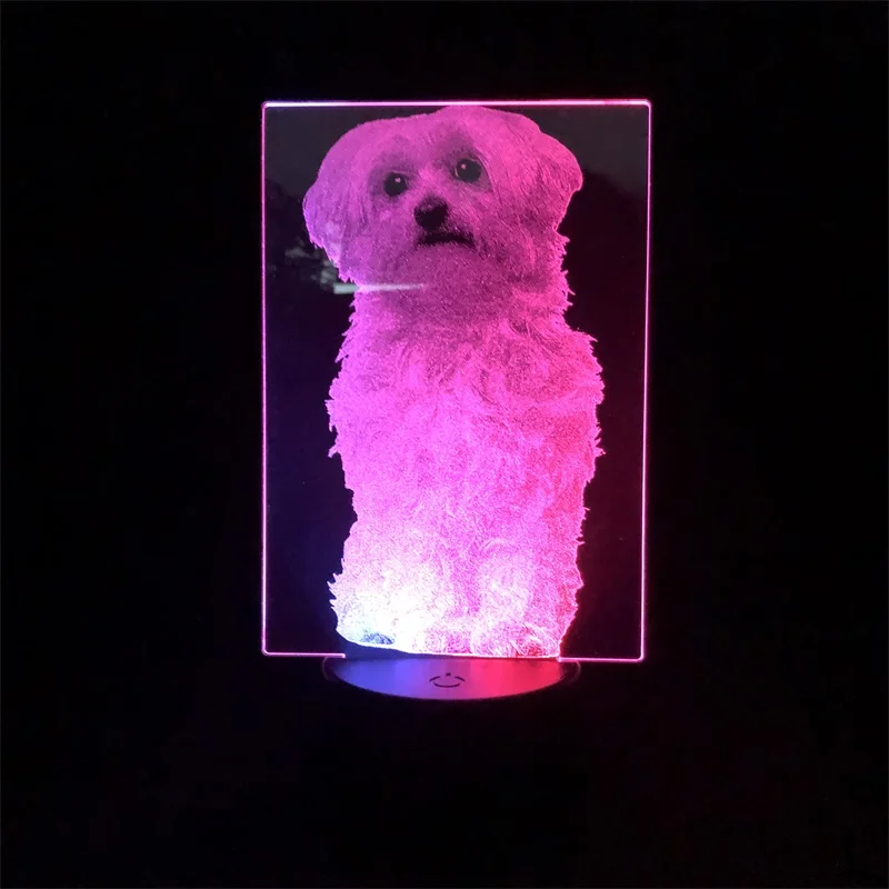 

Remote Control Two Tone Lamp Maltese Pet Dropship Color with Remote Decor Projector Two Tone Led Light Two Tone 3D Lamp Kid