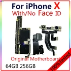 Оригинальная материнская плата Free iCloud для iPhone X 64 Гб 256 ГБ Заводская разблокированная материнская плата без с распознаванием лица Обновление поддержка iphonex