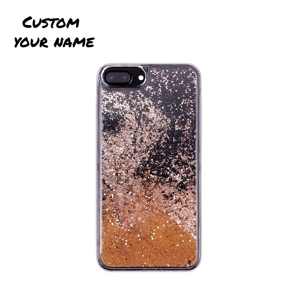 Gold Glitter Индивидуальный блестящий чехол для телефона, персонализированное название, Шикарный чехол с кристаллами для iPhone 11 Pro 6S 7Plus 8Plus 7 8 XR X XS Max - Цвет: Gold Glitter