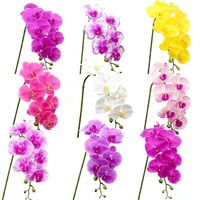latex 9 heads artificial butterfly orchid 25 colors large size fake phalaenopsis silicon pu real touch wedding home decor