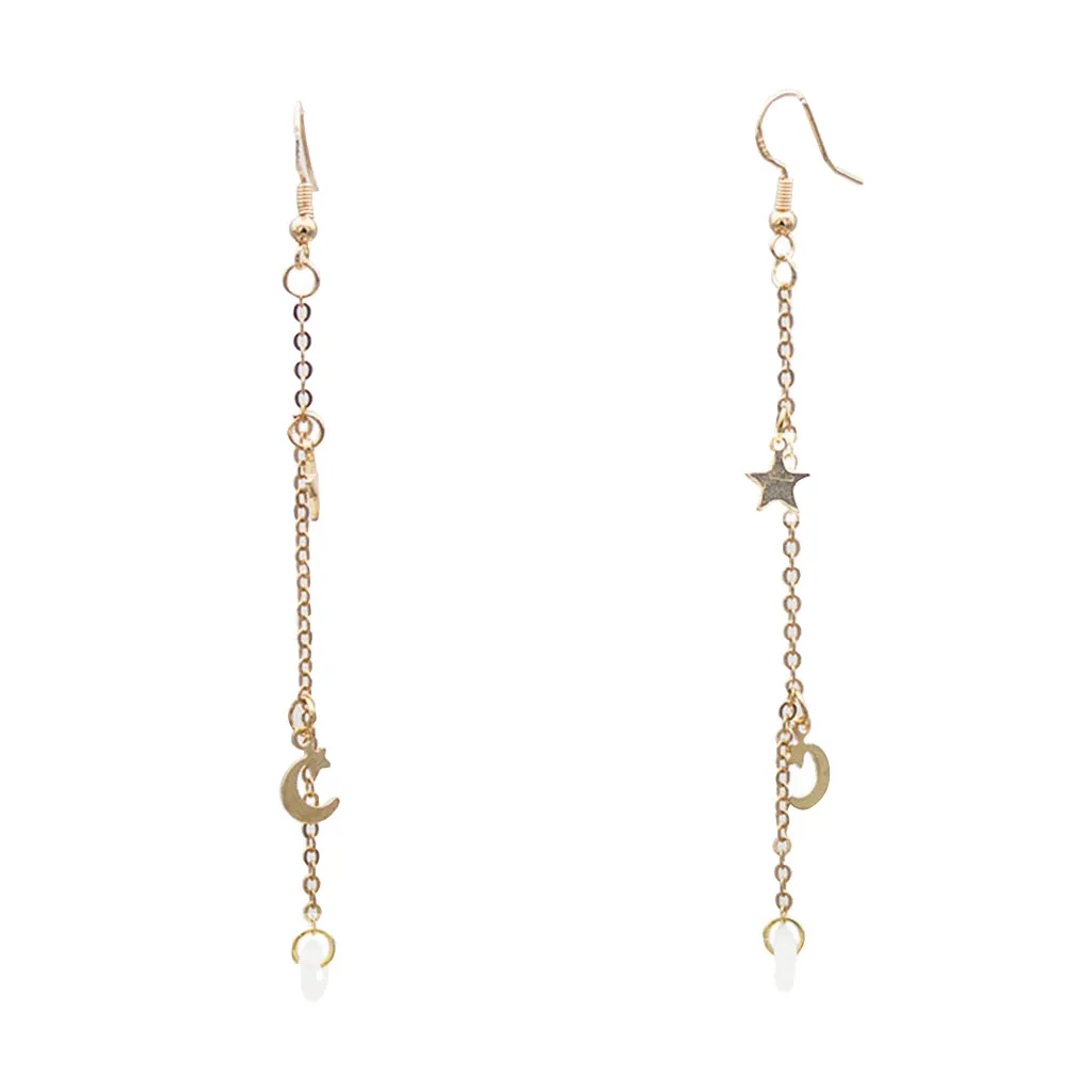 

New Design Woman Anti-lost Dangle Earrings Wireless Headphones Practical Chain Earrings Jewelry Gift For Lady Delicate