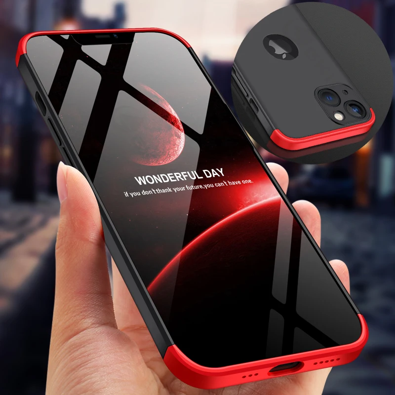 Оригинальный чехол GKK для iPhone 13 Pro Max Mini 3 в 1 с полной защитой и отверстием логотипа