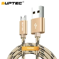 suptec micro usb cable 2 4a braided fast charge data cord for andriod samsung huawei xiaomi microusb mobile phone charger cable