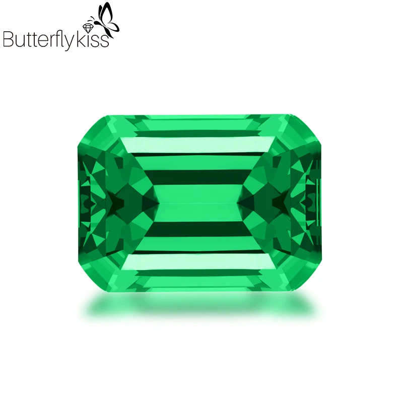 

BK Loose Gemstones 0.5ct rectangle Natural Green Emeralds Lab Grown For DIY Making Ring Necklace Bracelet Jewelry 1.0/1.5/2.0ct