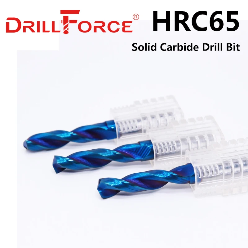 Drillforce 1 шт. мм 16 HRC65 твердосплавные сверла 3D нано синяя спиральная канавка