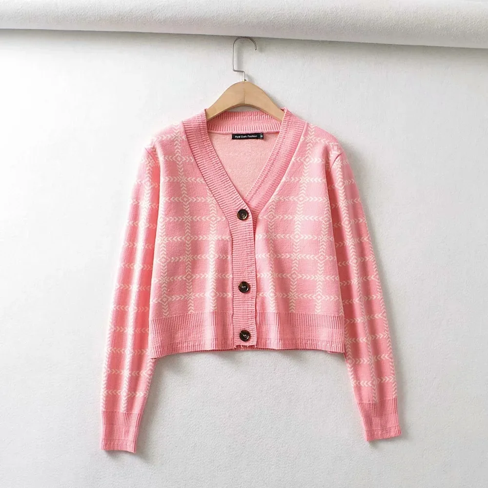 Повседневные женские вязаные свитера с V образным вырезом однобортный женский