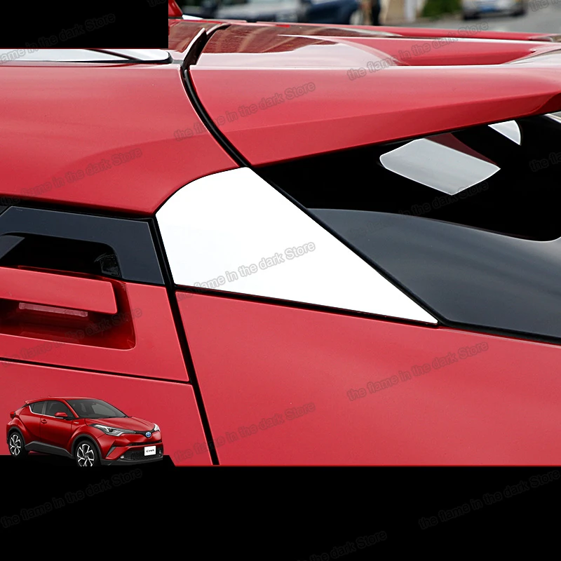 

lsrtw2017 carbon fiber abs car window rear triangle cover trims for toyota chr 2017 2018 2019 2020 auto accessories c-hr