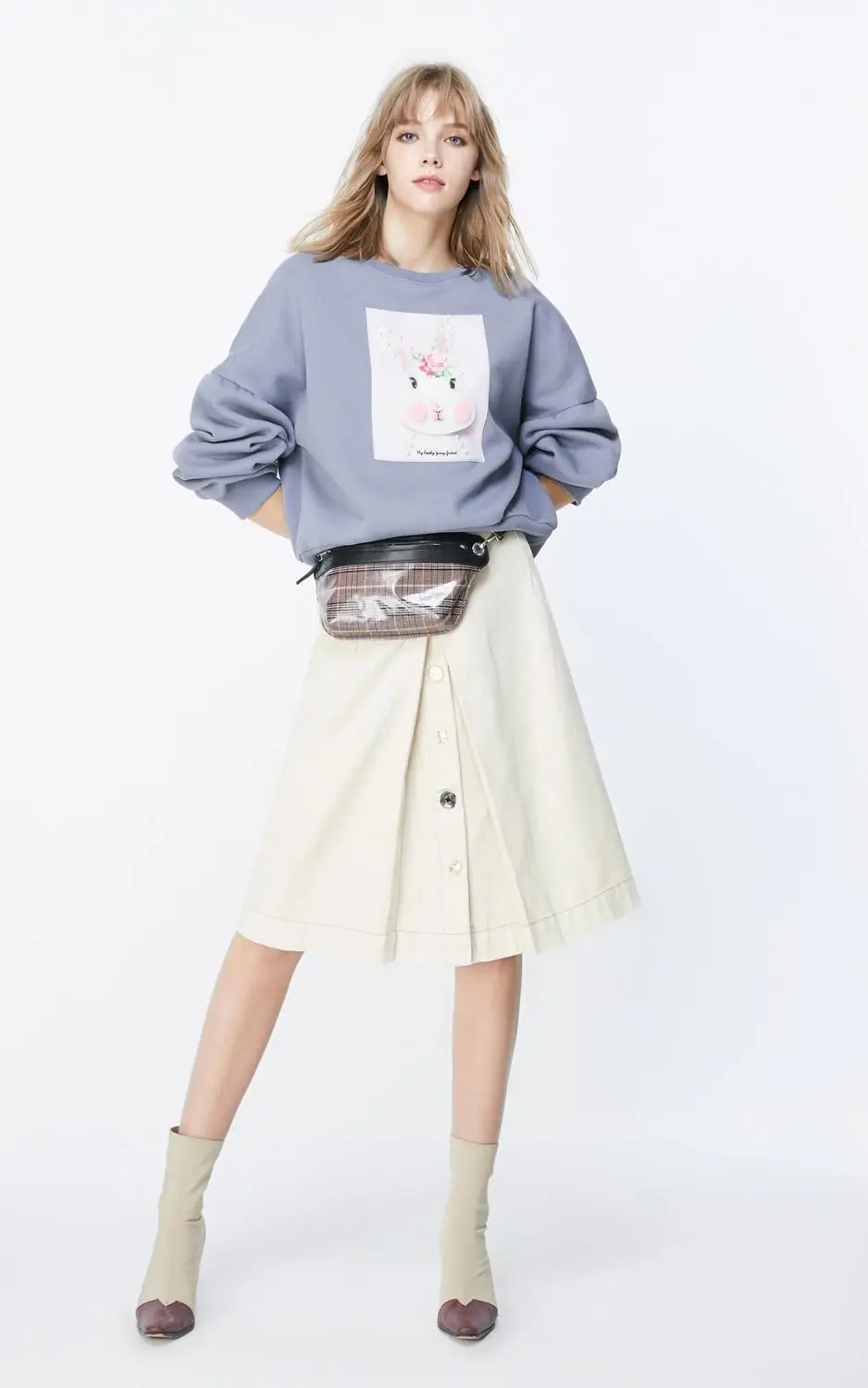 Только осенне-зимняя женская Толстовка свободного кроя с начесом | 11939S578