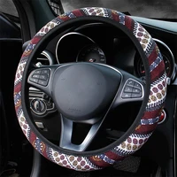 folk custom style universal 37 39cm car steering wheel cover auto interior decoration accessories for girls woman