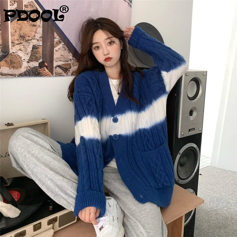 Осень 2021 корейский вязаный кардиган с подвеской Женский Свободный Повседневный